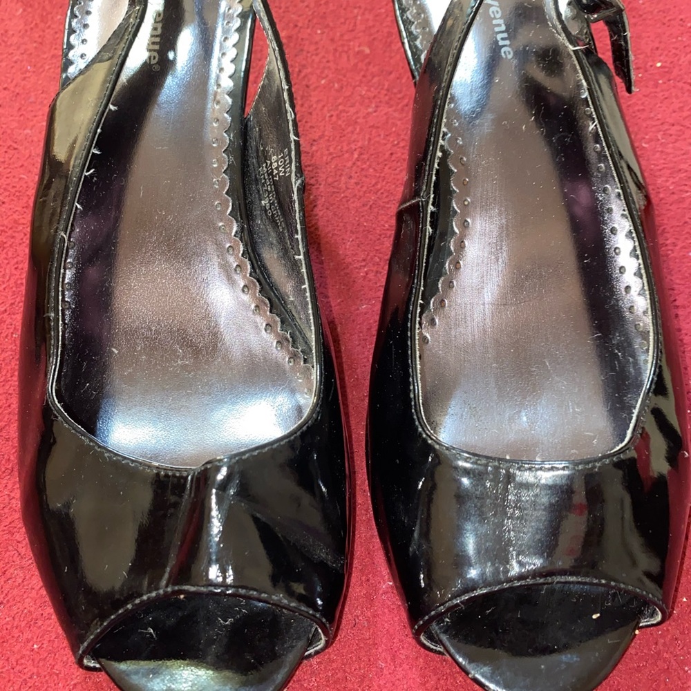 Black open toe heels